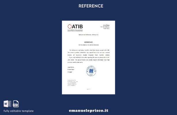 modello di riferimento della Libia Assaray Bank in stile verificato